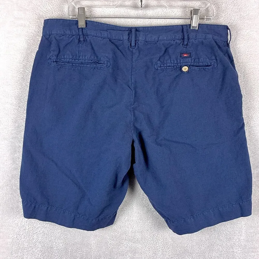 Faherty Shorts Men 34 Navy Linen Preppy Beach Resort Summer Hamptons Huckberry